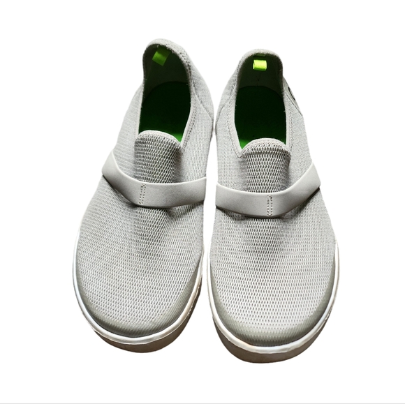 OOfos Women's Mesh Gray Slip on Shoes - Picture 1 of 6